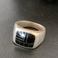 Native American Men's Navajo Black Onyx Inlay Ring | Sterling Silver | Sz 9 | 10738
