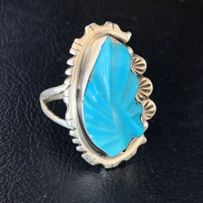 Navajo Blue Kingman Turquoise Ring | Sterling Silver | Sz 10 | Authentic Native American Handmade | 13530