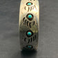 Navajo Turquoise Shadow Box Bear Paw Bracelet | Sterling Silver | Authentic Native American Handmade | 4610