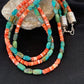 Navajo Green Turquoise Spiny Necklace Set | Sterling Silver | Authentic Native American Handmade | 2979