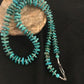 Santo Domingo Kingman Turquoise Necklace | Sterling Silver | 21" | Authentic Native American Handmade | 3996
