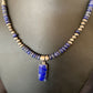 Native American Navajo Blue Lapis Pendant Necklace | Sterling Silver | 12248