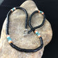 Navajo Black Onyx Turquoise Necklace | Sterling Silver | 18" | Authentic Native American Handmade | 10001