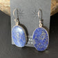 Native American Blue Lapis Lazuli Dangle Drop Earrings | Sterling Silver | 1" | 14090