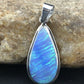 Native American Navajo Blue Opal Inlay Pendant | Sterling Silver | 1.75" | 1124