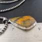 Men's Navajo Pearls Necklace with Bumblebee Jasper Pendant | Sterling Silver | Authentic Native American Handmade | 10560