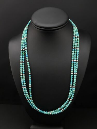 Southwestern 3-Strand Multi-Color Turquoise Necklace | Sterling Silver | 21" | 1097