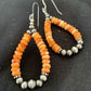 Southwestern Sterling Silver Navajo Pearl Spiny Oyster Bead Earrings | 2" | Authentic Native American Handmade | 854