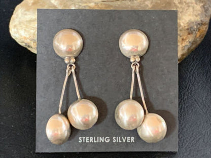 Native American Old Pawn Dangle Earrings | Sterling Silver | 1.5" | 12983