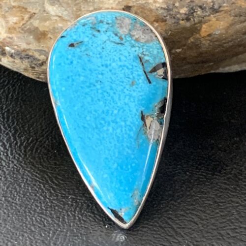 Navajo Blue Kingman Turquoise Ring | Sterling Silver | Sz 10 | Authentic Native American Handmade | 11728 - Masha USA