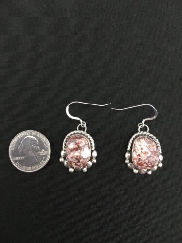 Southwestern Navajo Wild Horse Turquoise Earrings | Sterling Silver | 1" | 1323