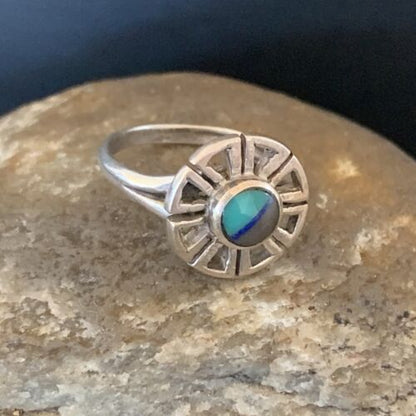Navajo Blue Turquoise Sugilite Inlay Ring | Sz 5.5 | Authentic Native American Handmade | 11175