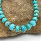 Navajo Faceted Blue Turquoise Necklace | Gold Filled Beads | Authentic Native American | 24" | 2908