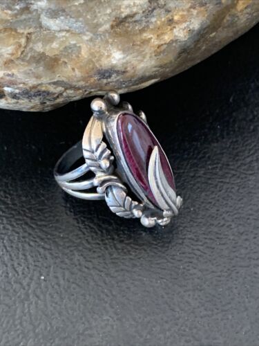 Navajo Purple Spiny Oyster Ring | Sterling Silver | Sz 6 | Authentic Native American Handmade | 3478