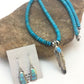 Navajo Opal & Turquoise Pendant Necklace & Earrings Set | Sterling Silver | Authentic Native American Handmade | 8905