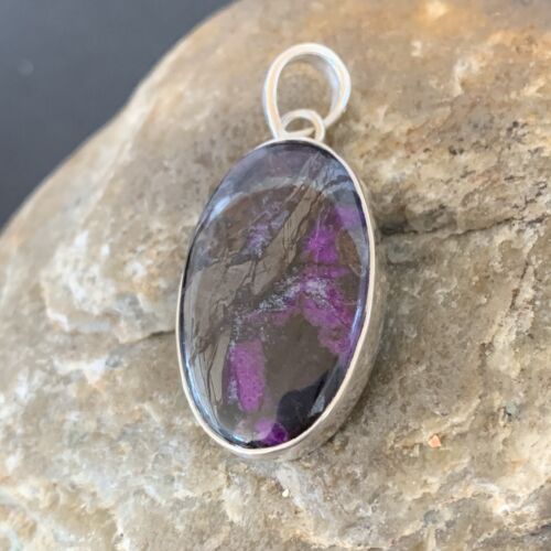 Navajo Purple Sugilite Pendant | Sterling Silver | 1.50" | Authentic Native American Handmade | 10933