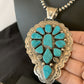 Navajo Kingman Turquoise Multi-Stone Pendant | Authentic Native American Sterling Silver | 11515