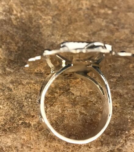 Navajo Spiderweb Turquoise Sterling Silver Men's Ring | Sz 11 Signed | Southwestern Native American | 3463