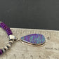Navajo Purple Sugilite Necklace with Faux Opal Pendant | Sterling Silver | Authentic Native American Handmade | 01916