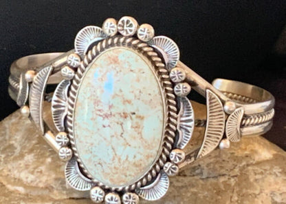 High-Grade Dry Creek Turquoise Cuff Bracelet | Navajo Sterling Silver | Authentic Native American Jewelry | 2083
