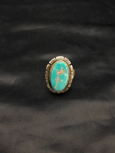 Navajo Sterling Silver Turquoise Ring | Sz 7.25 | Southwestern Handcrafted | 2634