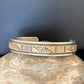 Men's Navajo Handmade Stamped Sterling Silver Cuff Bracelet with 12K Gold | Authentic Native American | 13676