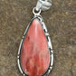 Native American Navajo Red Spiny Oyster Pendant | Sterling Silver | 1.75" | 1125