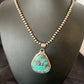 Men's Navajo Pearl Necklace with Blue Spiderweb Turquoise Pendant | Sterling Silver | 10543