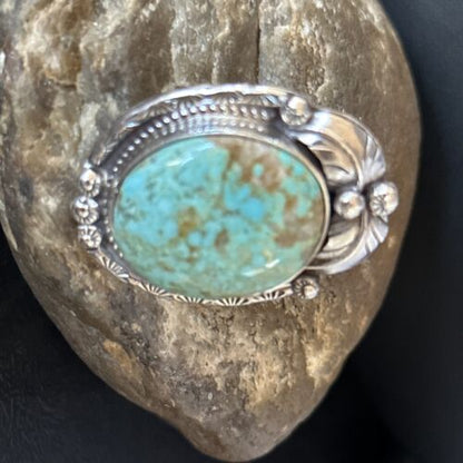 Southwestern Navajo Blue Turquoise #8 Rings | Sterling Silver | Sz 9 | 14286