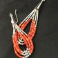 Liquid Silver Heishi Dangle Earrings | Apple Sponge Coral | Sterling Silver | 2.25" | 1977