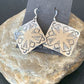 Native American Women's Dangle Earrings | Navajo Sterling Silver Stamped Handmade | 1660