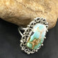 Southwestern Sterling Silver Blue Royston Turquoise Ring | Sz 8 | 10196