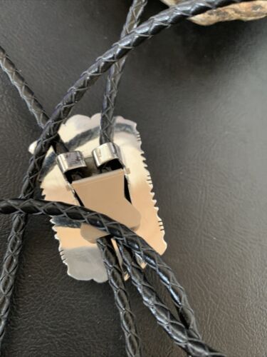 Men's Bolo Tie | White Buffalo Turquoise | Sterling Silver | Navajo | Authentic Native American Handmade | 12906