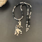 Navajo Kokopelli Pendant with Pearls, Black Onyx, and Multi-Stone | Authentic Native American Sterling Silver | 12284