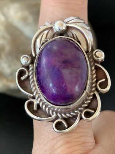 Native American Navajo Sterling Silver Purple Sugilite Ring | Sz 10 | 10443