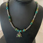 Men's Spiderweb Turquoise Pendant | Navajo Pearls Sterling Silver Necklace | Authentic Native American Handmade | 1017