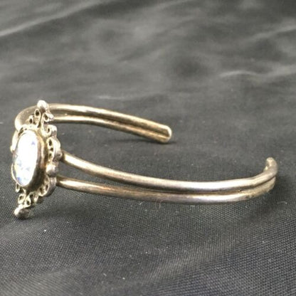 Navajo Pink Opal Cuff Bracelet | Sterling Silver | Authentic Native American Handmade | 10268