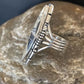 Southwestern Navajo White Buffalo Turquoise Ring | Sterling Silver | Sz 8 | 10295