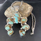 Navajo Blue #8 Turquoise Squash Blossom Necklace Pendant | Authentic Native American Sterling Silver | Naja | 14241