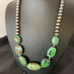 Chunky Navajo Graduated Natural Green Turquoise Necklace | Sterling Silver | Authentic Native American | 18" | 11769