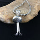 Navajo Sterling Silver Naja Necklace Pendant | 3" | Authentic Native American Handmade | 10046