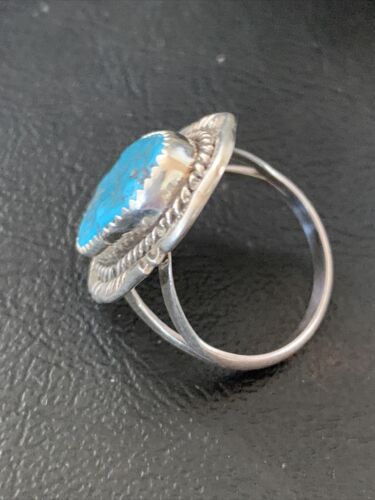 Southwestern Navajo Blue Kingman Turquoise Ring | Sterling Silver | Sz 9 | 12215