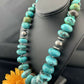 Navajo Pearls Sterling Silver & Blue Turquoise Graduated Necklace | Authentic Native American | 24" | 01745