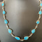 Native American Blue Turquoise Topaz Necklace | Sterling Silver | 20" | Multi-Stone | 10515