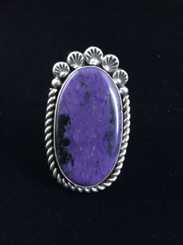 Native American Navajo Purple Charoite Ring | Sterling Silver | Sz 9.75 | 10103