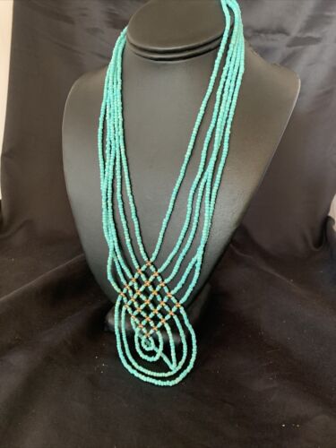 Santo Domingo Turquoise Heishi 5-Strand Necklace | Sterling Silver & Gold-Filled | 12073