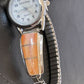 Authentic Navajo Orange Spiny Oyster Inlay Watch Tips | Sterling Silver | Native American Jewelry | 1555
