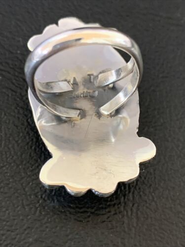Navajo Blue Kingman Turquoise Ring | Sterling Silver | Sz 7.5 | Authentic Native American Handmade | 13382