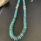 Navajo Natural Turquoise & Spiny Oyster Necklace | Sterling Silver | Authentic Native American | 32" | 13248