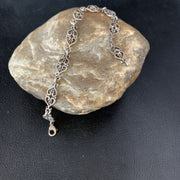 Old Pawn Navajo Sterling Silver Link Bracelet | 8" | Authentic Native American Handmade | 13730